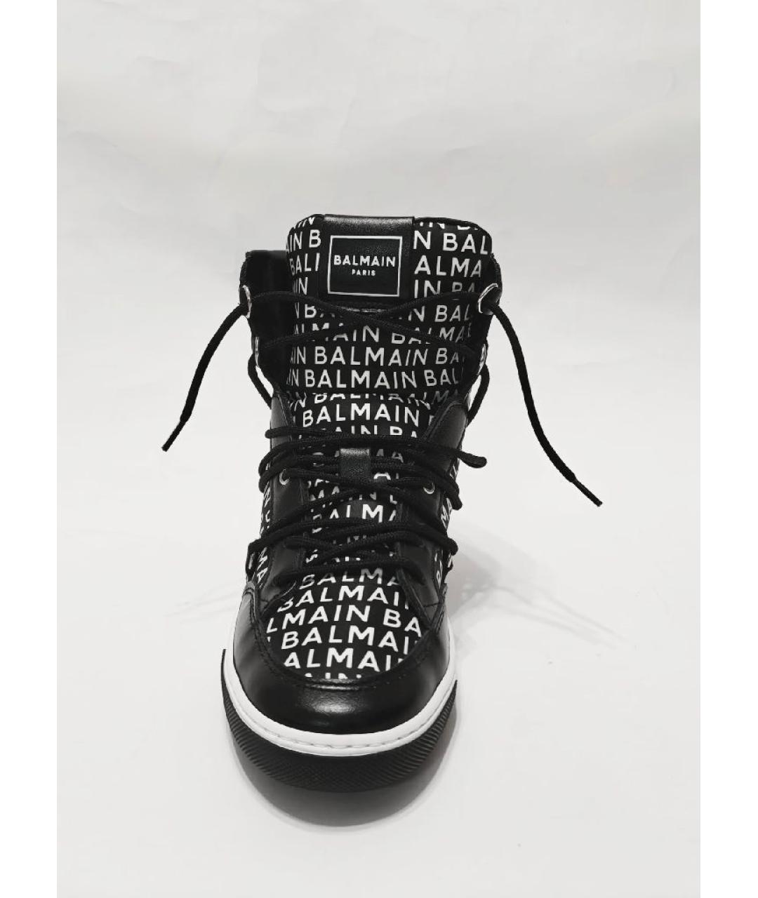 BALMAIN Черные кожаные кеды, фото 3