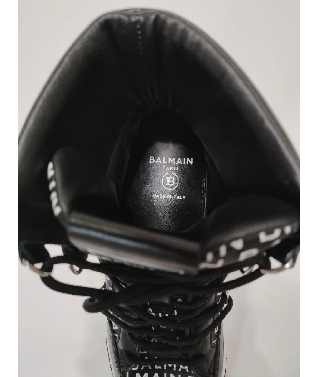 BALMAIN Черные кожаные кеды, фото 6
