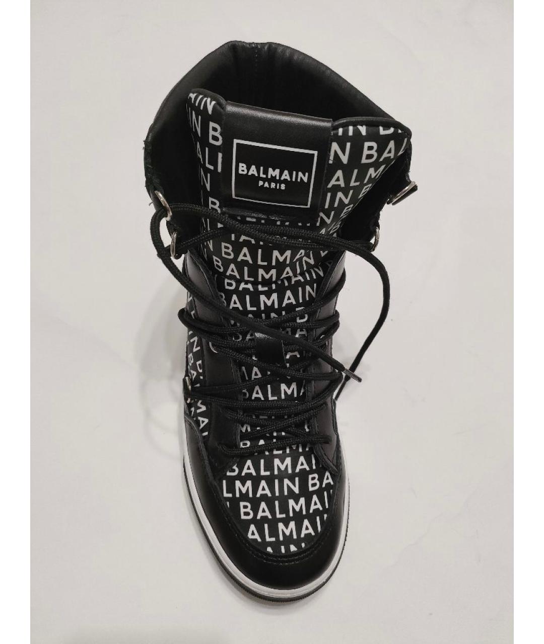 BALMAIN Черные кожаные кеды, фото 4