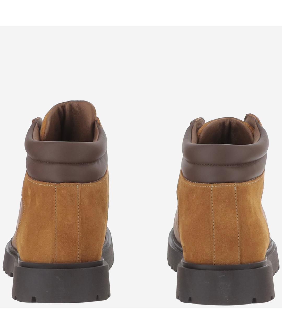 BIRKENSTOCK Коричневые кожаные низкие ботинки, фото 3