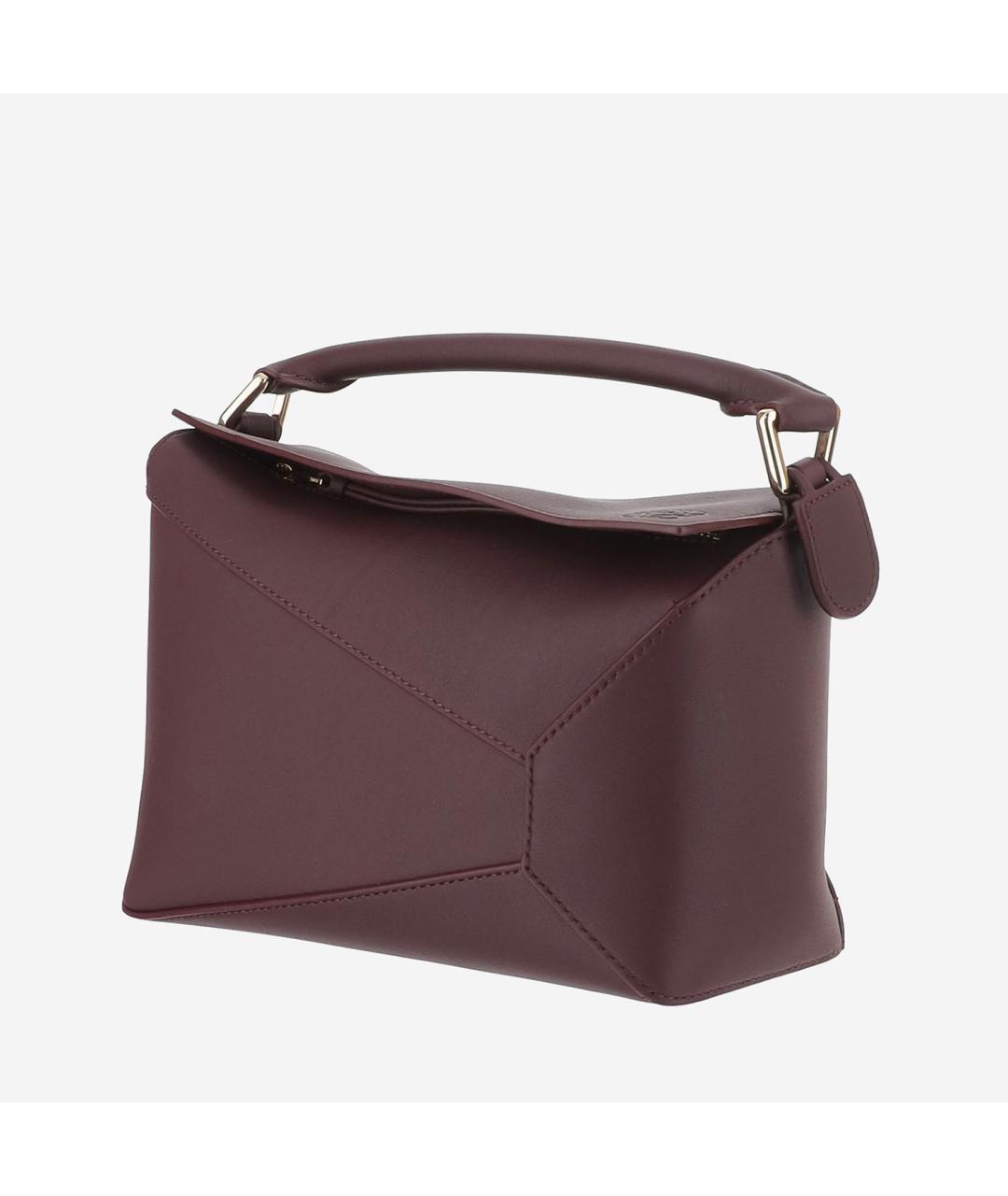 LOEWE Бордовая кожаная сумка через плечо, фото 2