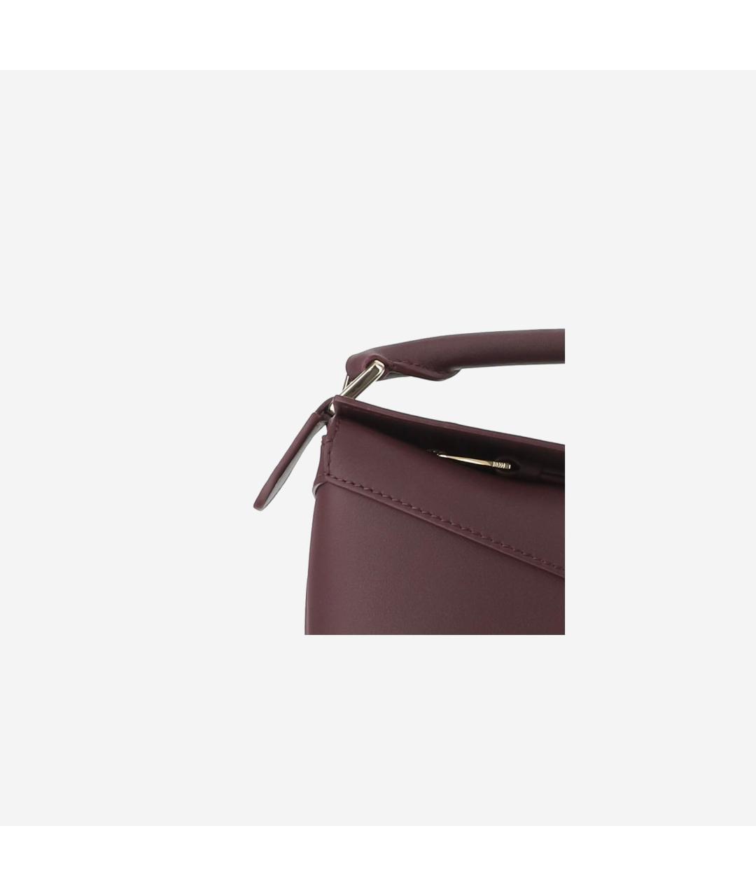LOEWE Бордовая кожаная сумка через плечо, фото 5