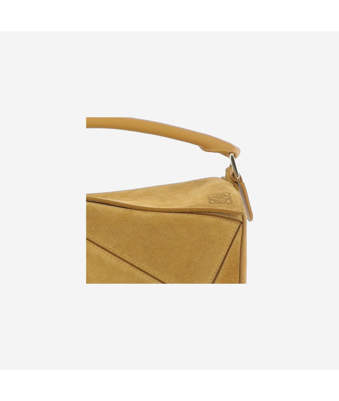 LOEWE Горчичная замшевая сумка через плечо, фото 5