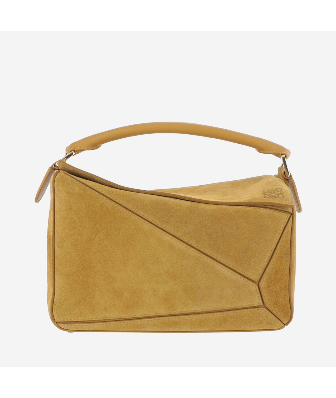 LOEWE Горчичная замшевая сумка через плечо, фото 6