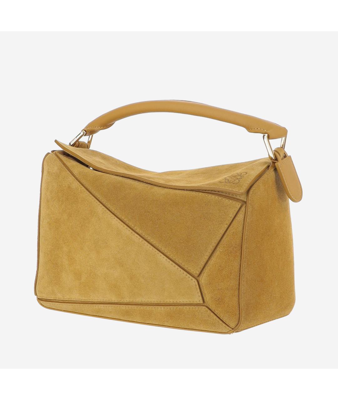LOEWE Горчичная замшевая сумка через плечо, фото 2