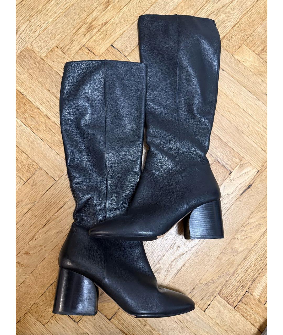 FERRAGAMO Черные кожаные сапоги, фото 6