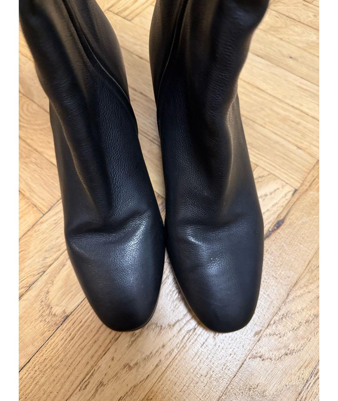 FERRAGAMO Черные кожаные сапоги, фото 3