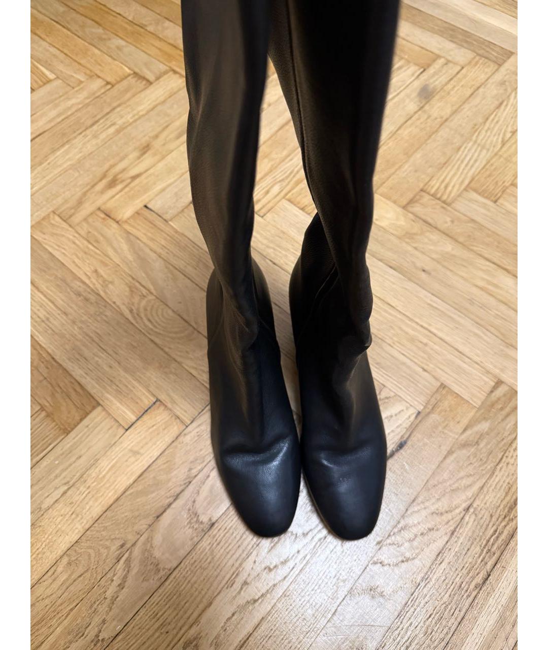 FERRAGAMO Черные кожаные сапоги, фото 2