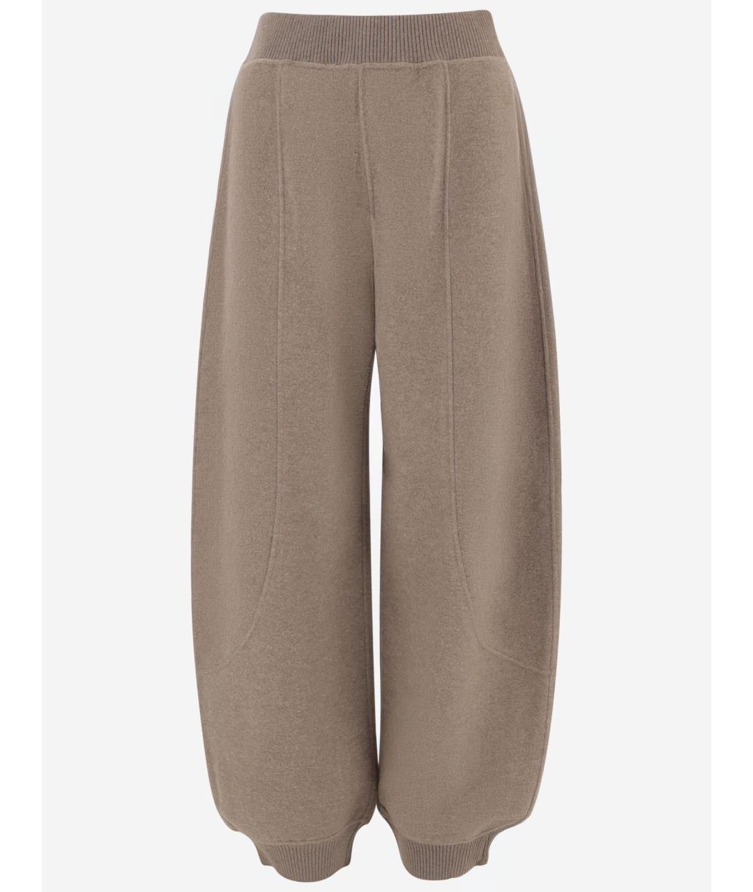 MAX MARA Бежевые шерстяные брюки широкие, фото 4
