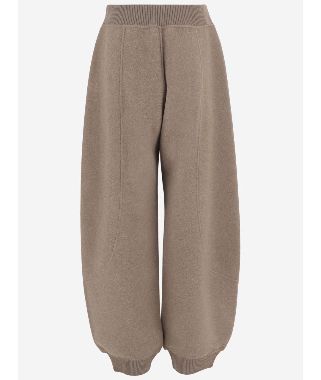 MAX MARA Бежевые шерстяные брюки широкие, фото 2