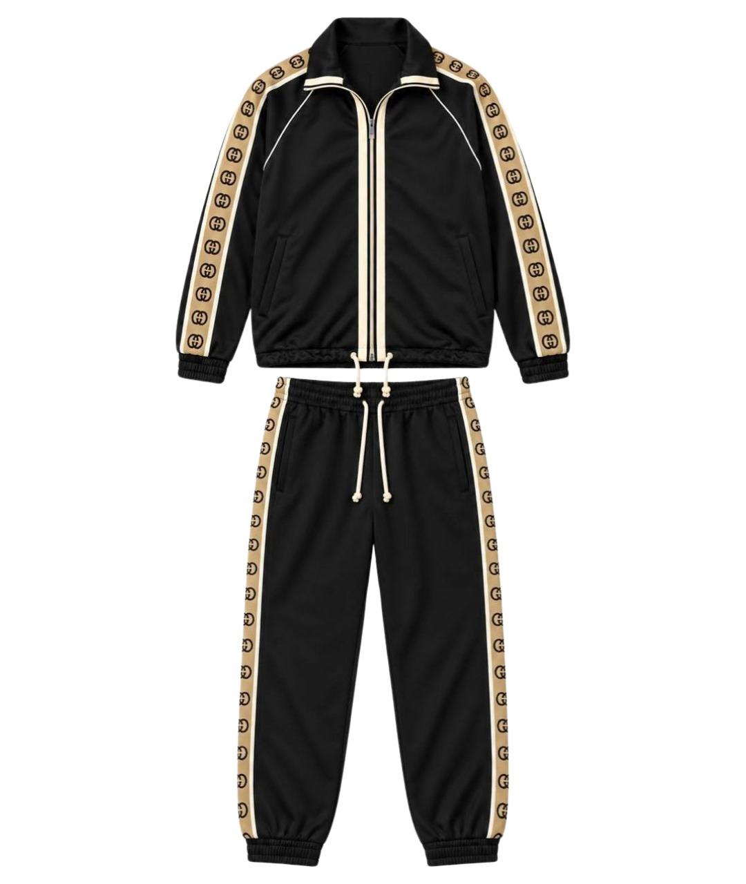 GUCCI Черный хлопковый спортивный костюм, фото 1