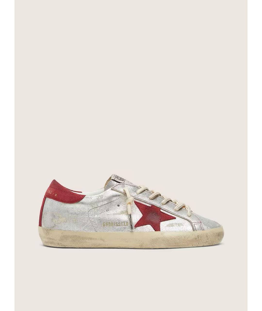 GOLDEN GOOSE Серебряные кожаные кеды, фото 5