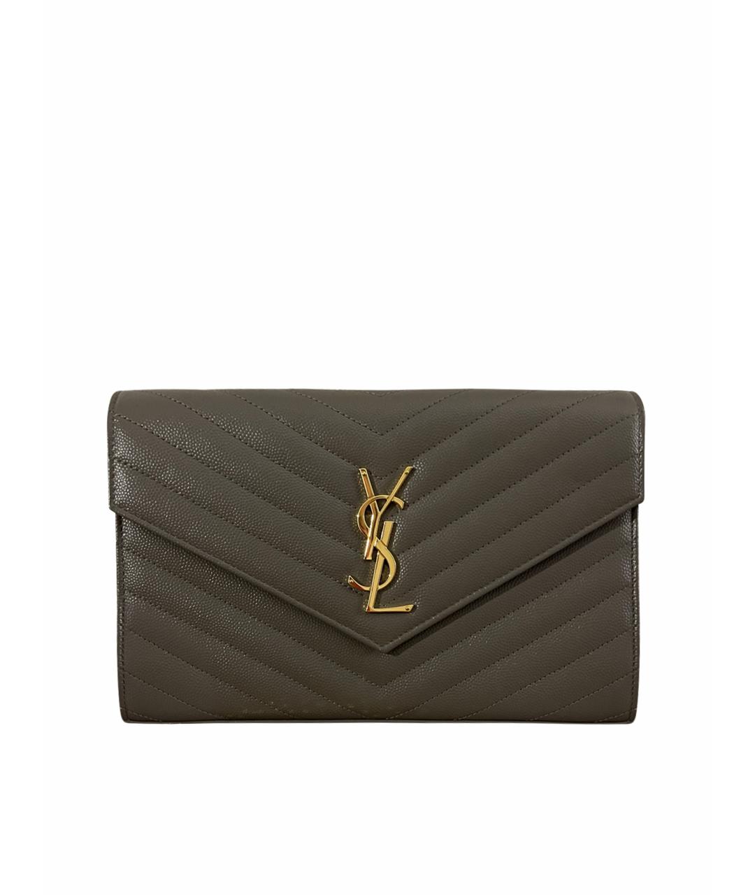 YVES SAINT LAURENT BEAUTY Серая кожаная сумка через плечо, фото 1
