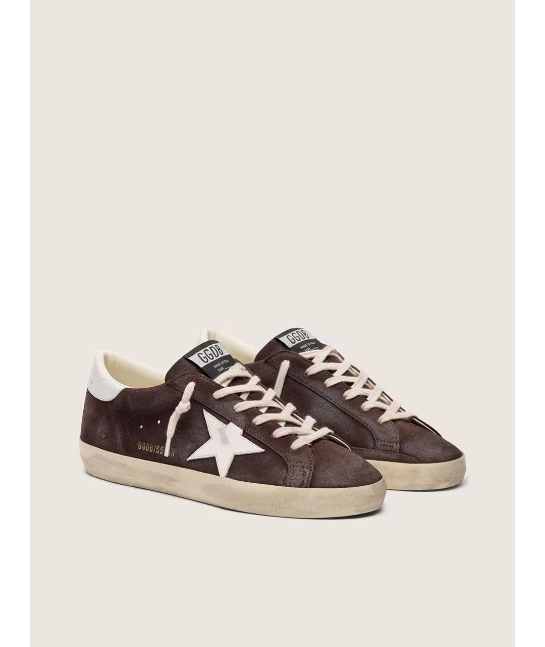 GOLDEN GOOSE Коричневые кожаные кеды, фото 2