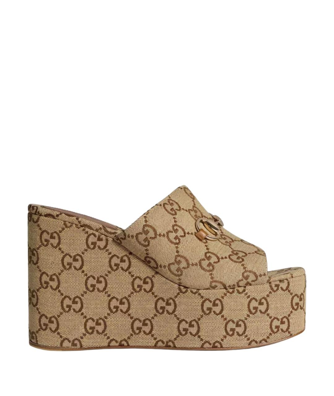 GUCCI Бежевые сабо, фото 1