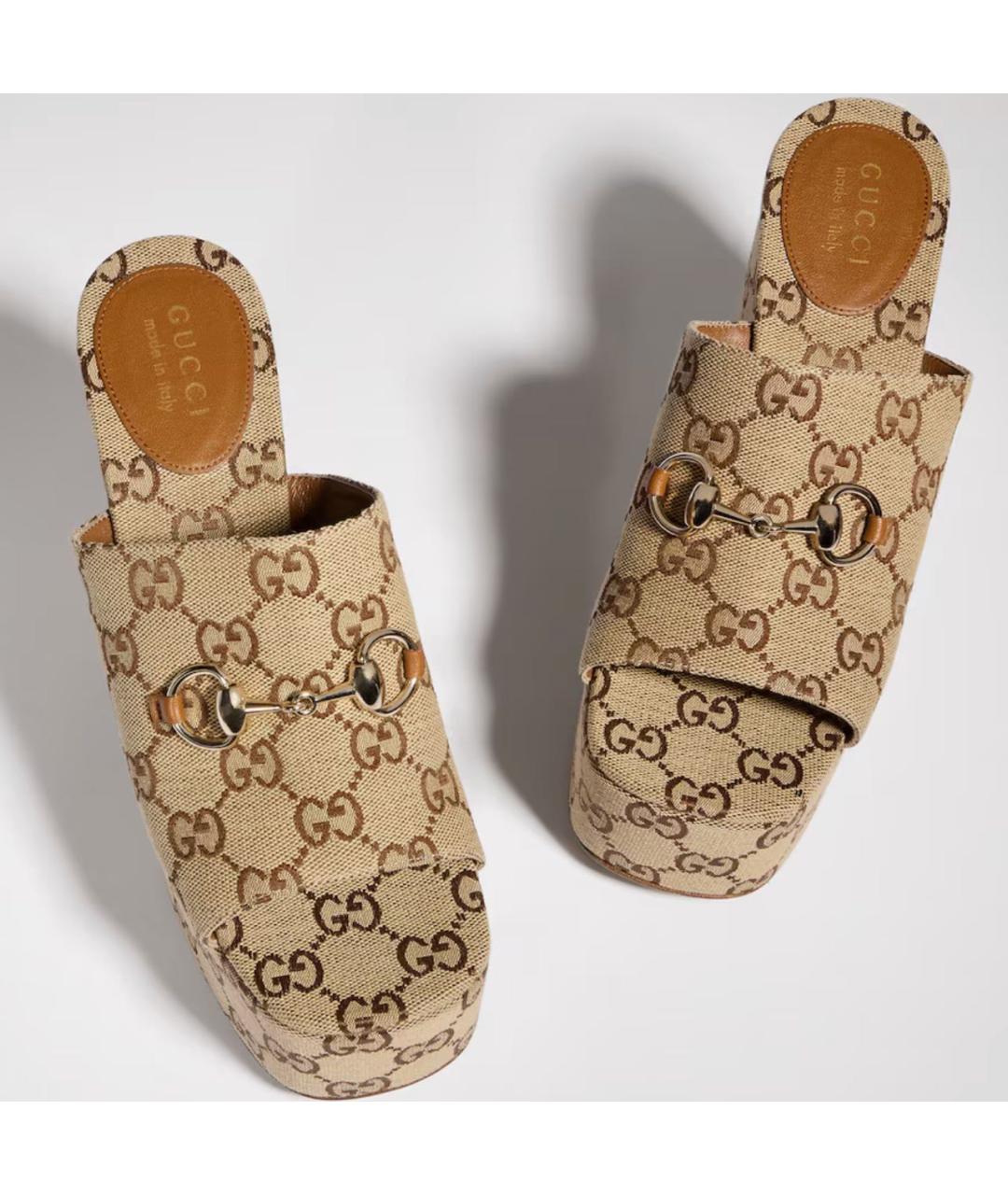 GUCCI Бежевые сабо, фото 2