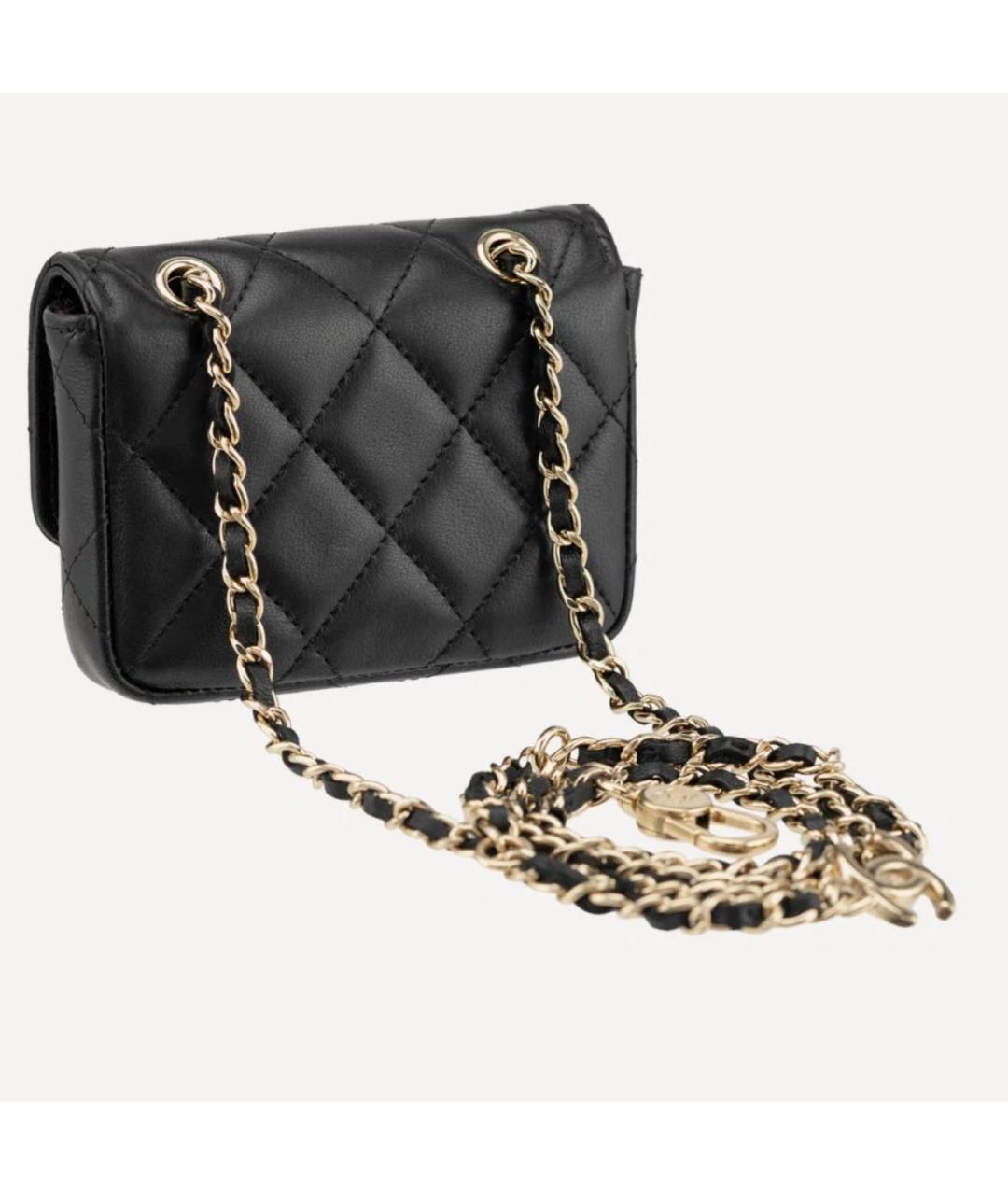 CHANEL Черная кожаная поясная сумка, фото 2