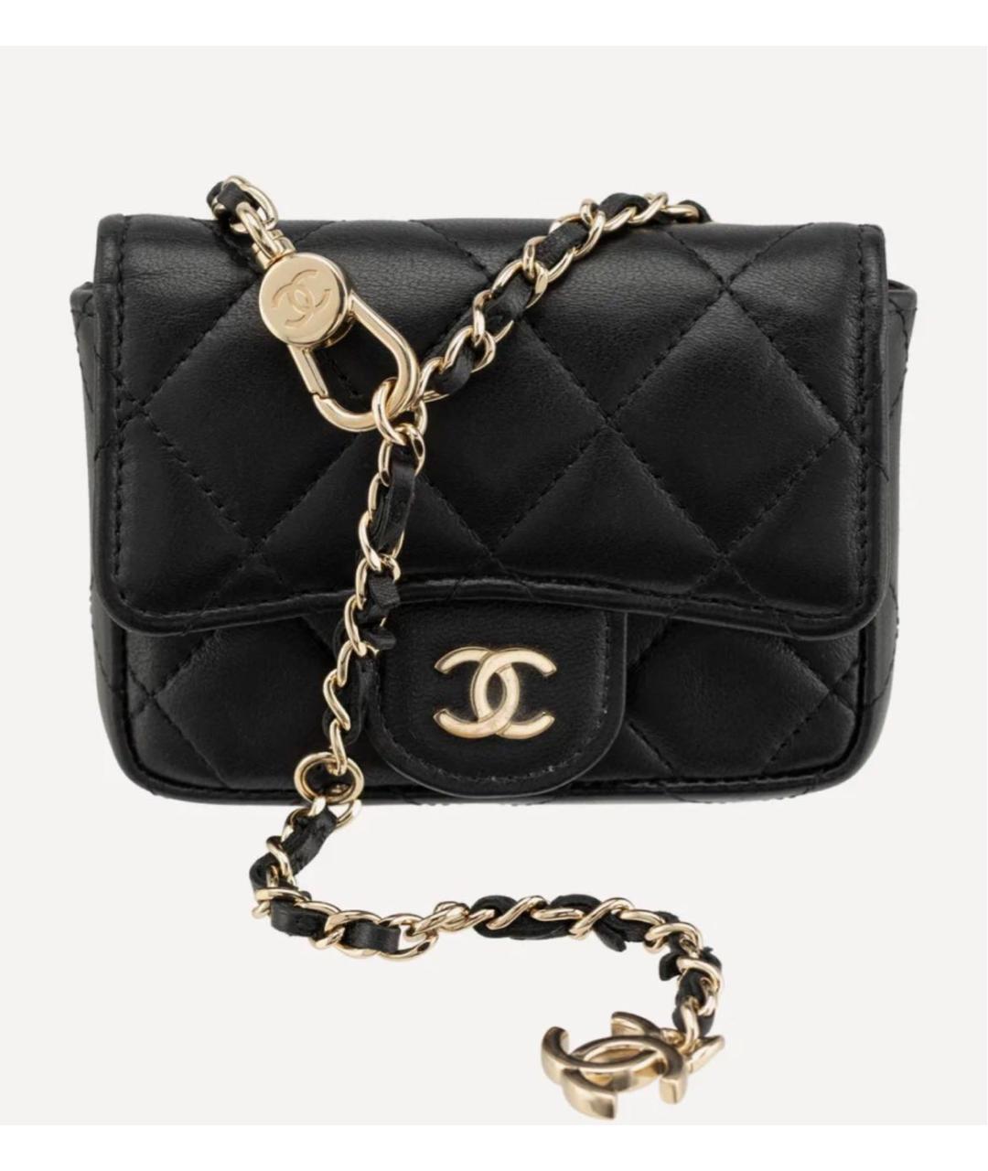 CHANEL Черная кожаная поясная сумка, фото 8