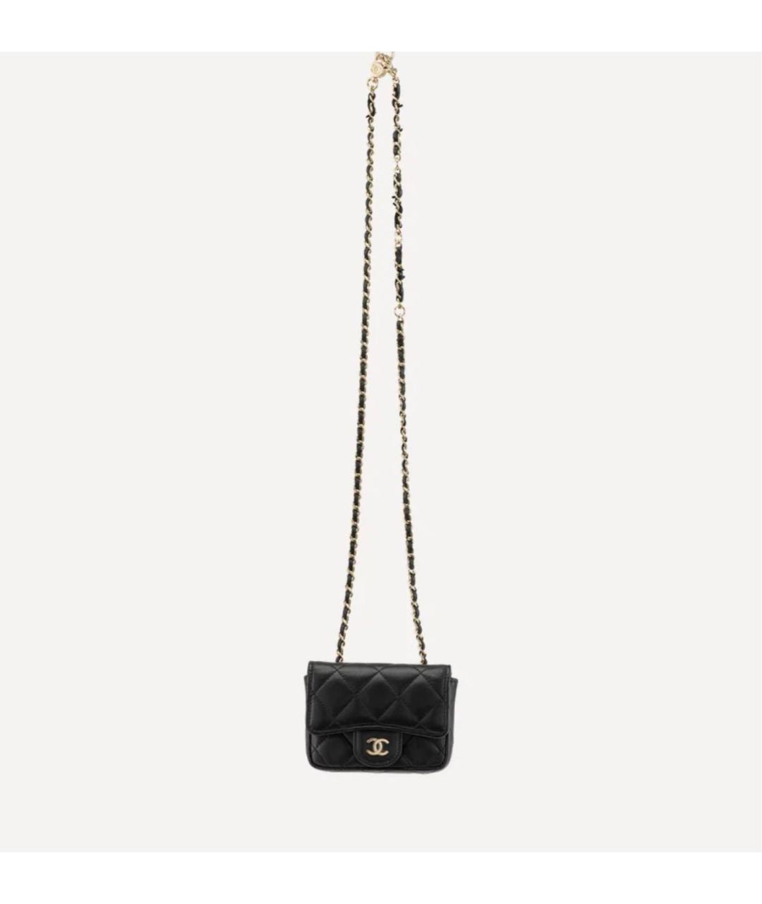 CHANEL Черная кожаная поясная сумка, фото 3