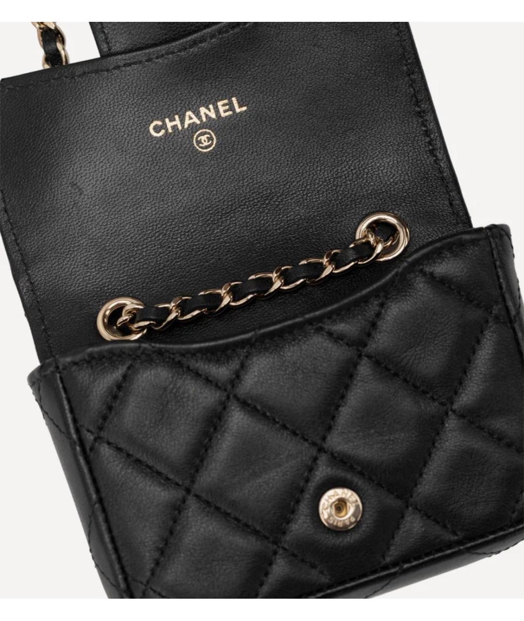 CHANEL Черная кожаная поясная сумка, фото 6