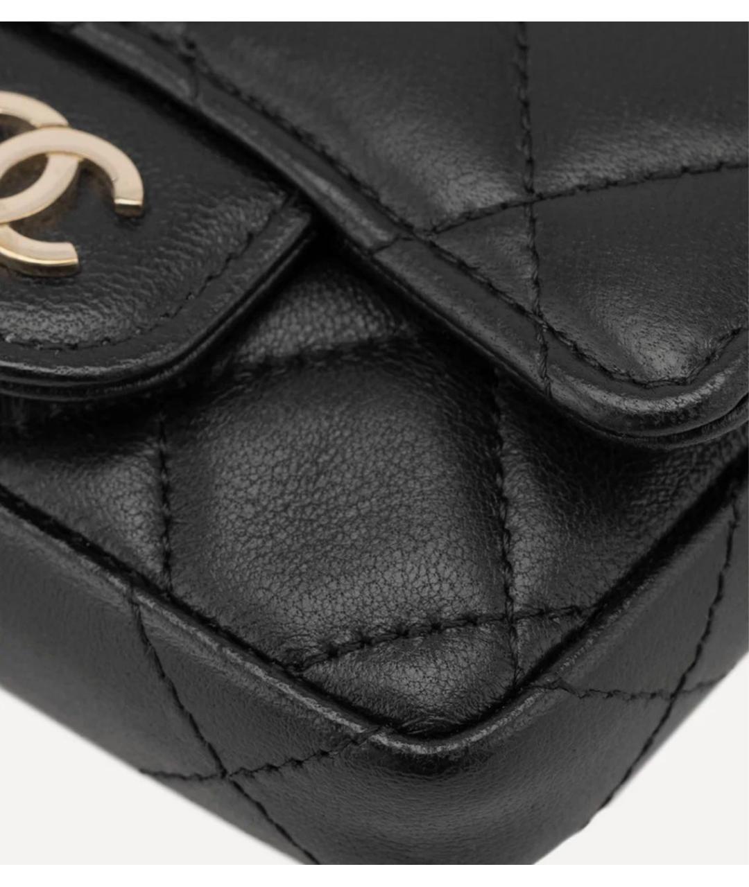 CHANEL Черная кожаная поясная сумка, фото 4