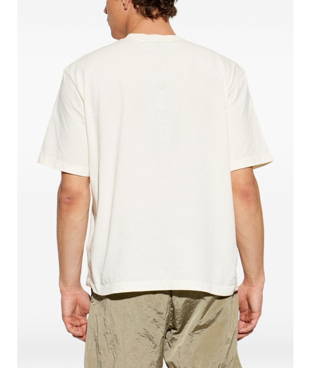 STONE ISLAND Бежевая хлопковая футболка, фото 4