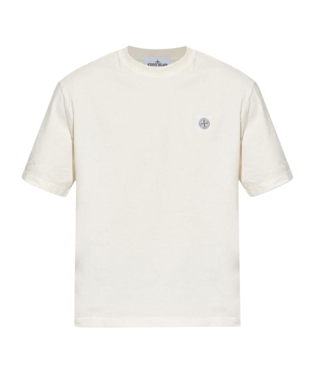 STONE ISLAND Бежевая хлопковая футболка, фото 1