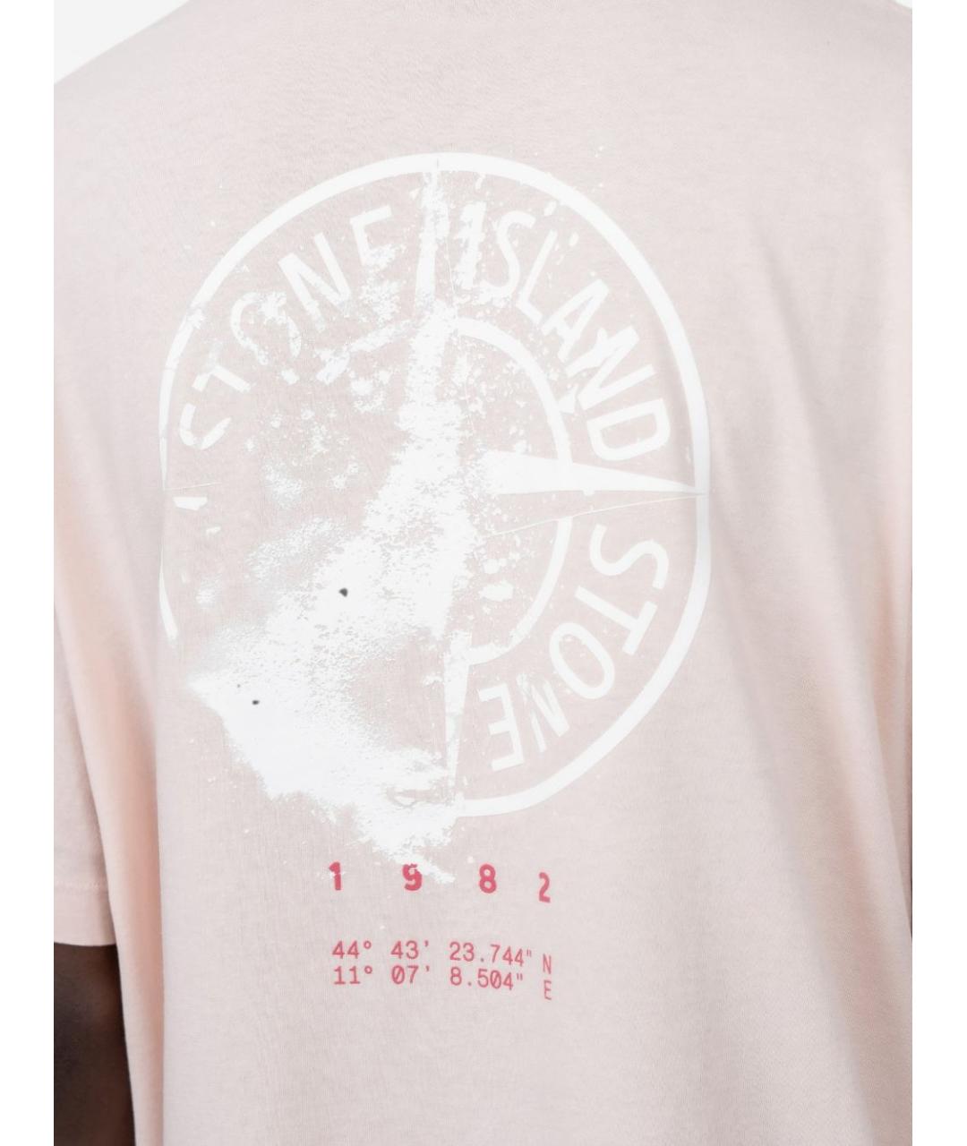 STONE ISLAND Розовая хлопковая футболка, фото 5