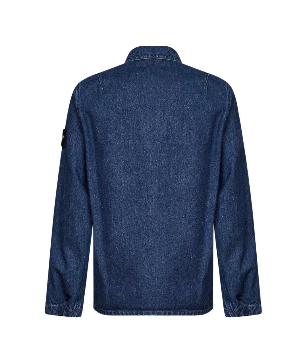 STONE ISLAND Синяя хлопковая кэжуал рубашка, фото 2