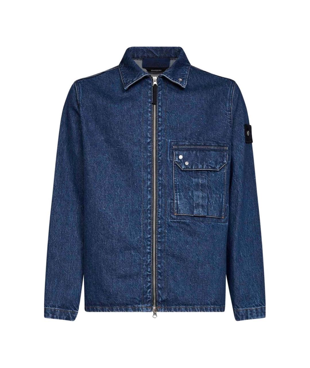 STONE ISLAND Синяя хлопковая кэжуал рубашка, фото 3