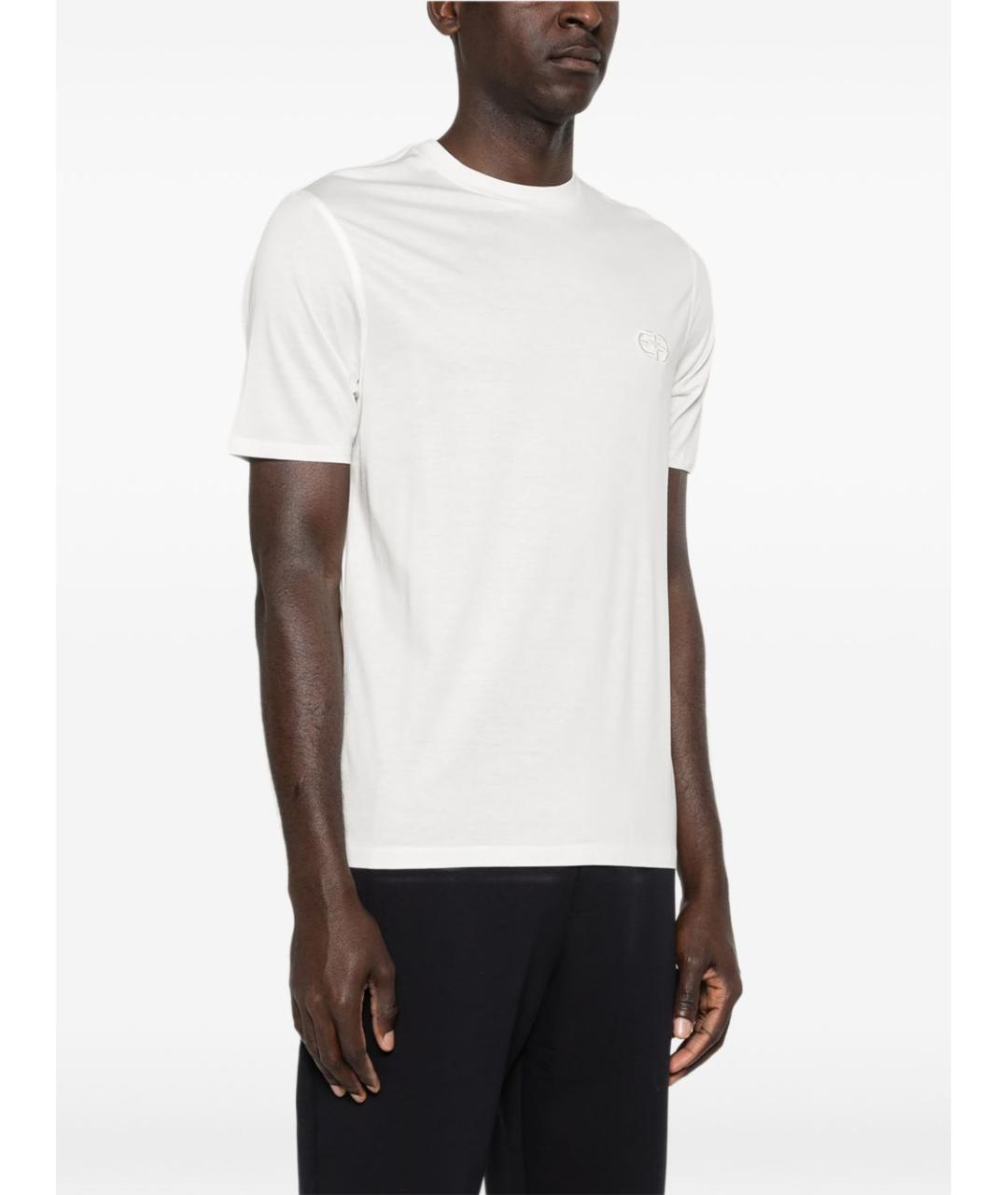 EMPORIO ARMANI Белая хлопковая футболка, фото 5