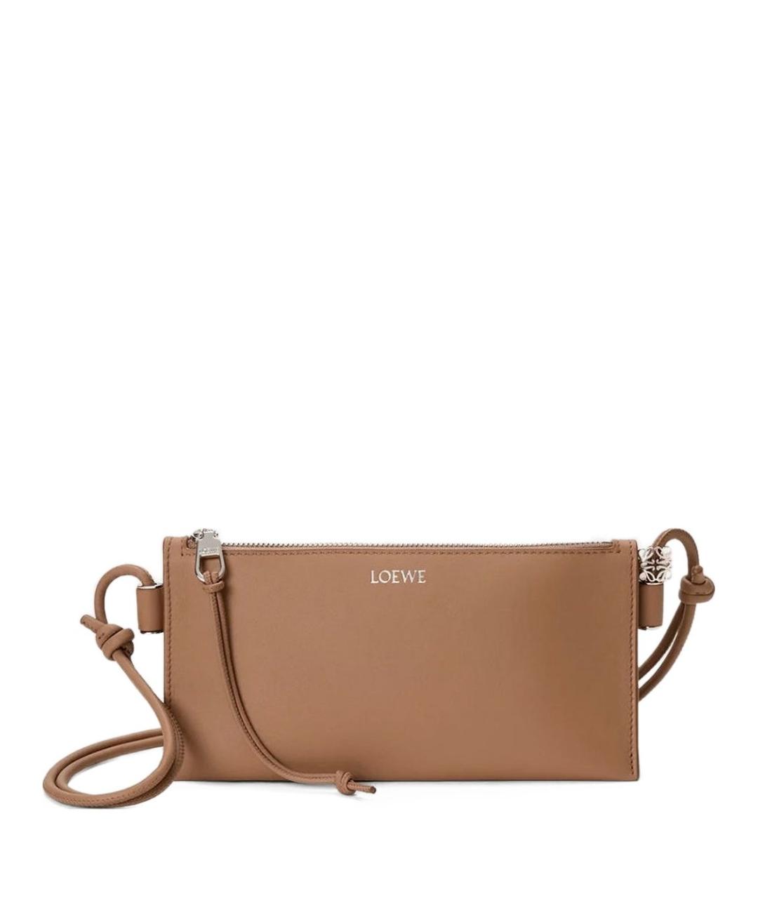 LOEWE Коричневая кожаная сумка через плечо, фото 5