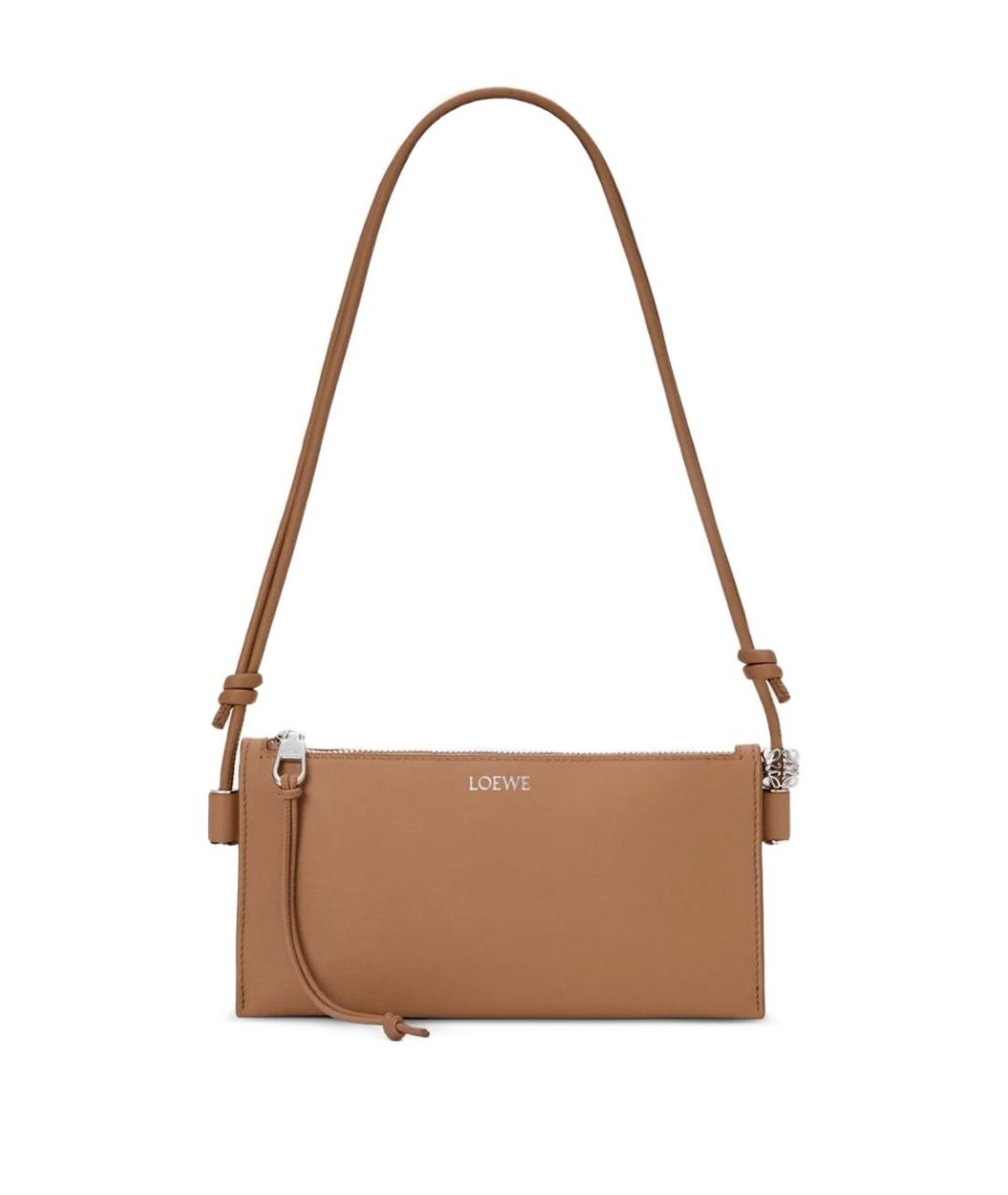 LOEWE Коричневая кожаная сумка через плечо, фото 4
