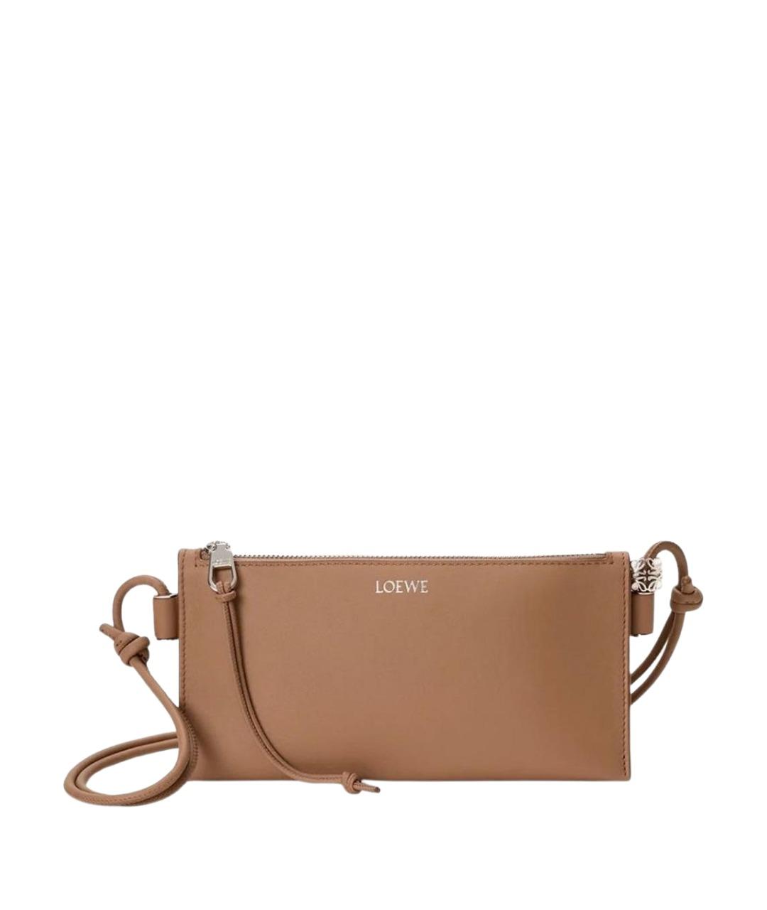 LOEWE Коричневая кожаная сумка через плечо, фото 1