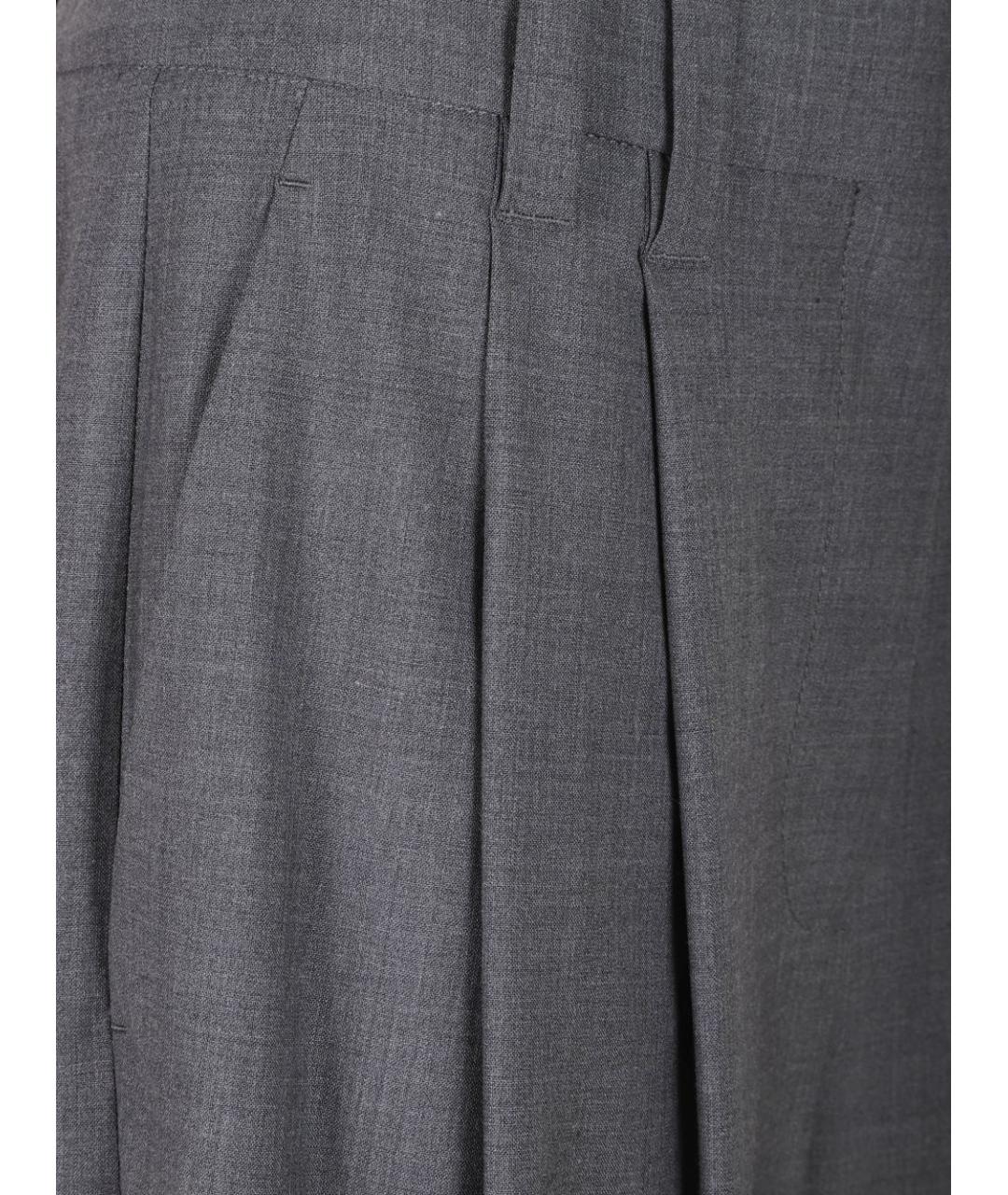 BRUNELLO CUCINELLI Антрацитовые прямые брюки, фото 2
