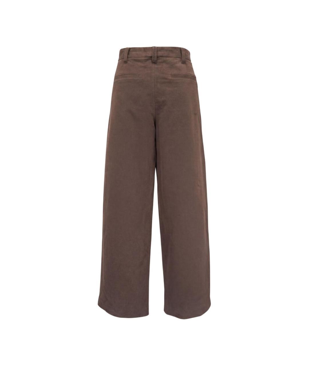 BRUNELLO CUCINELLI Коричневые хлопковые брюки широкие, фото 2