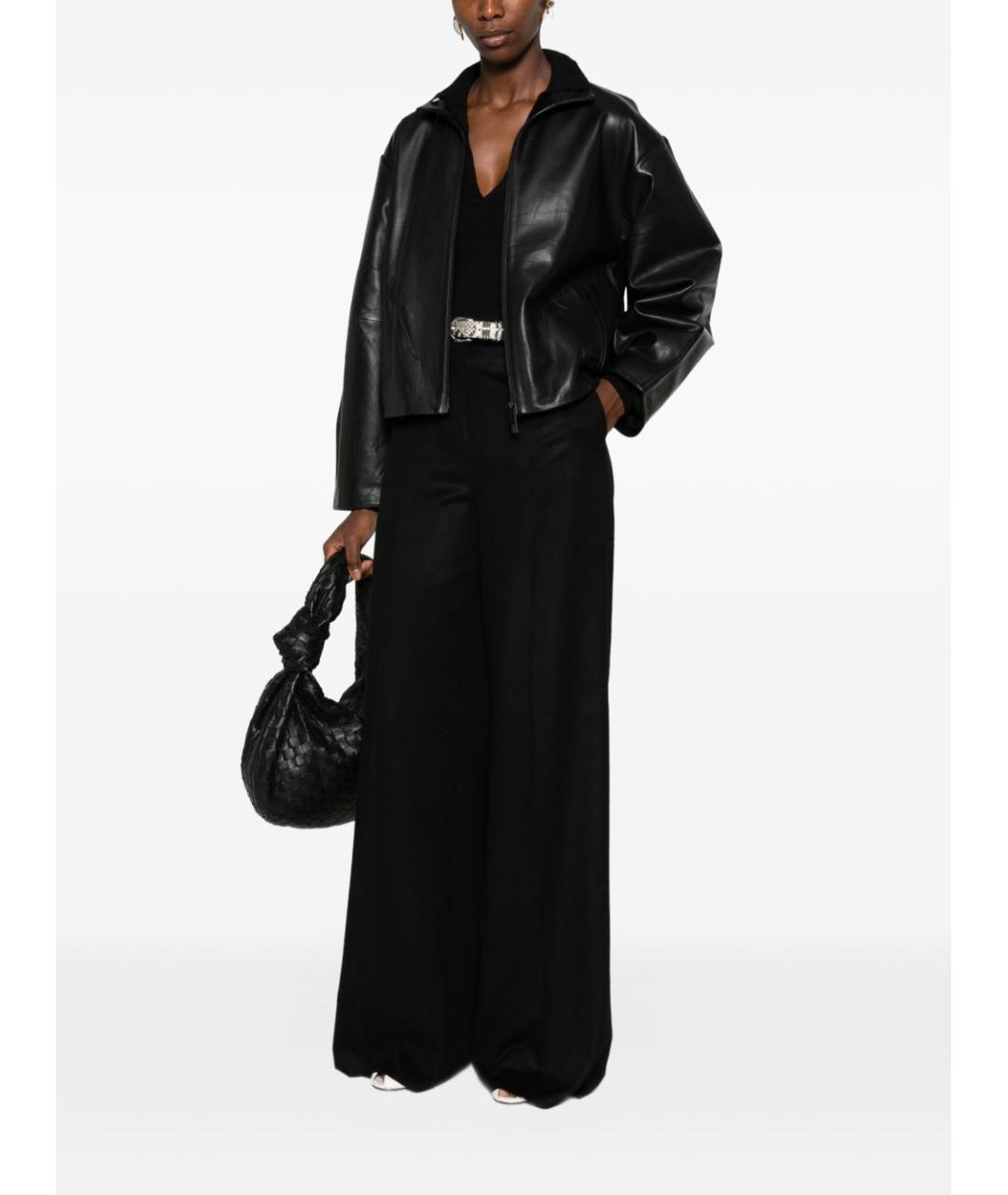 MAX MARA Черные шерстяные брюки широкие, фото 4