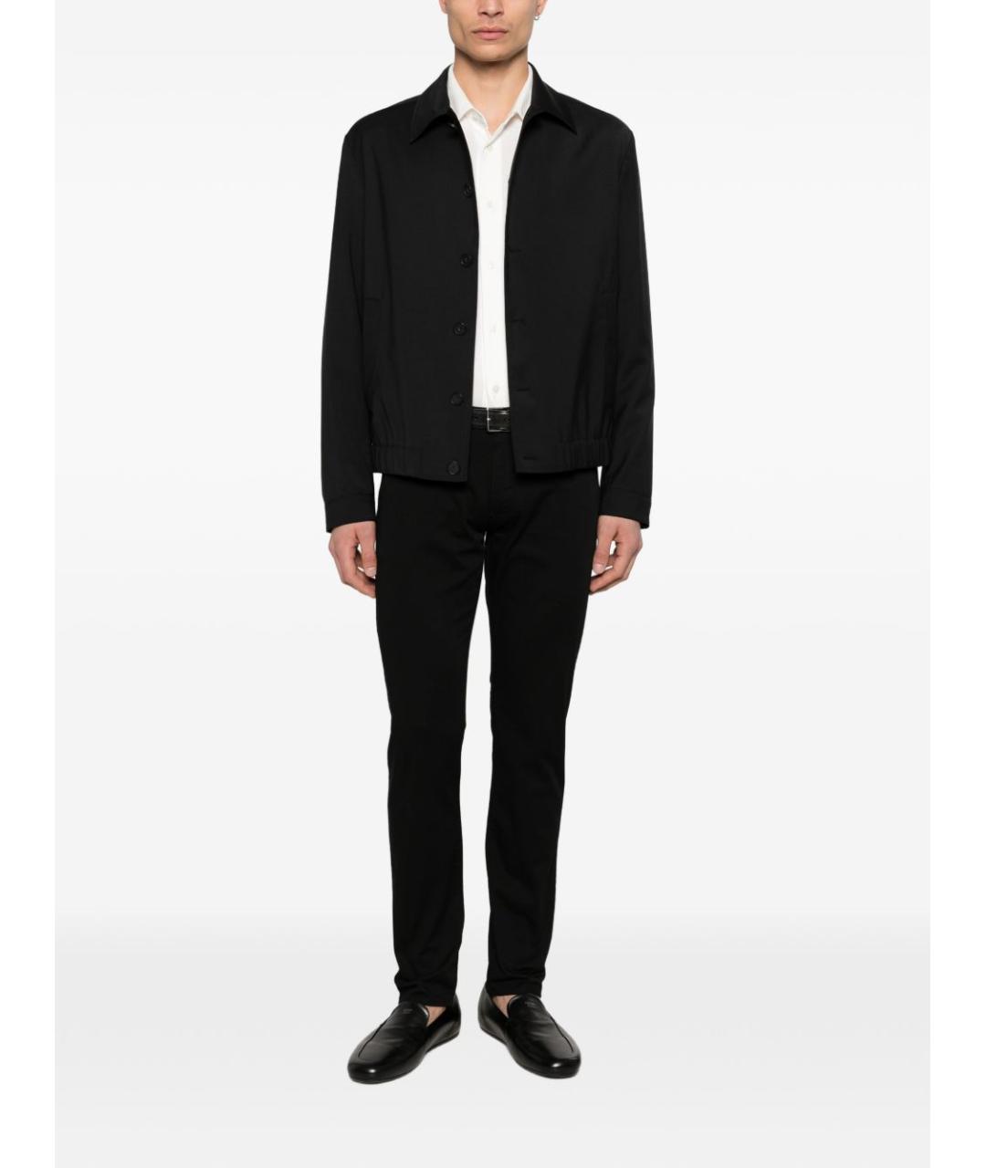 EMPORIO ARMANI Черные хлопковые прямые джинсы, фото 3