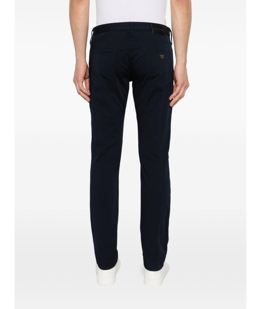 EMPORIO ARMANI Синие хлопковые прямые джинсы, фото 5