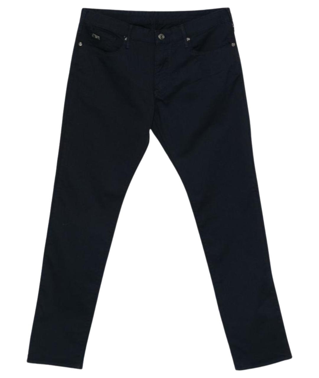 EMPORIO ARMANI Синие хлопковые прямые джинсы, фото 1