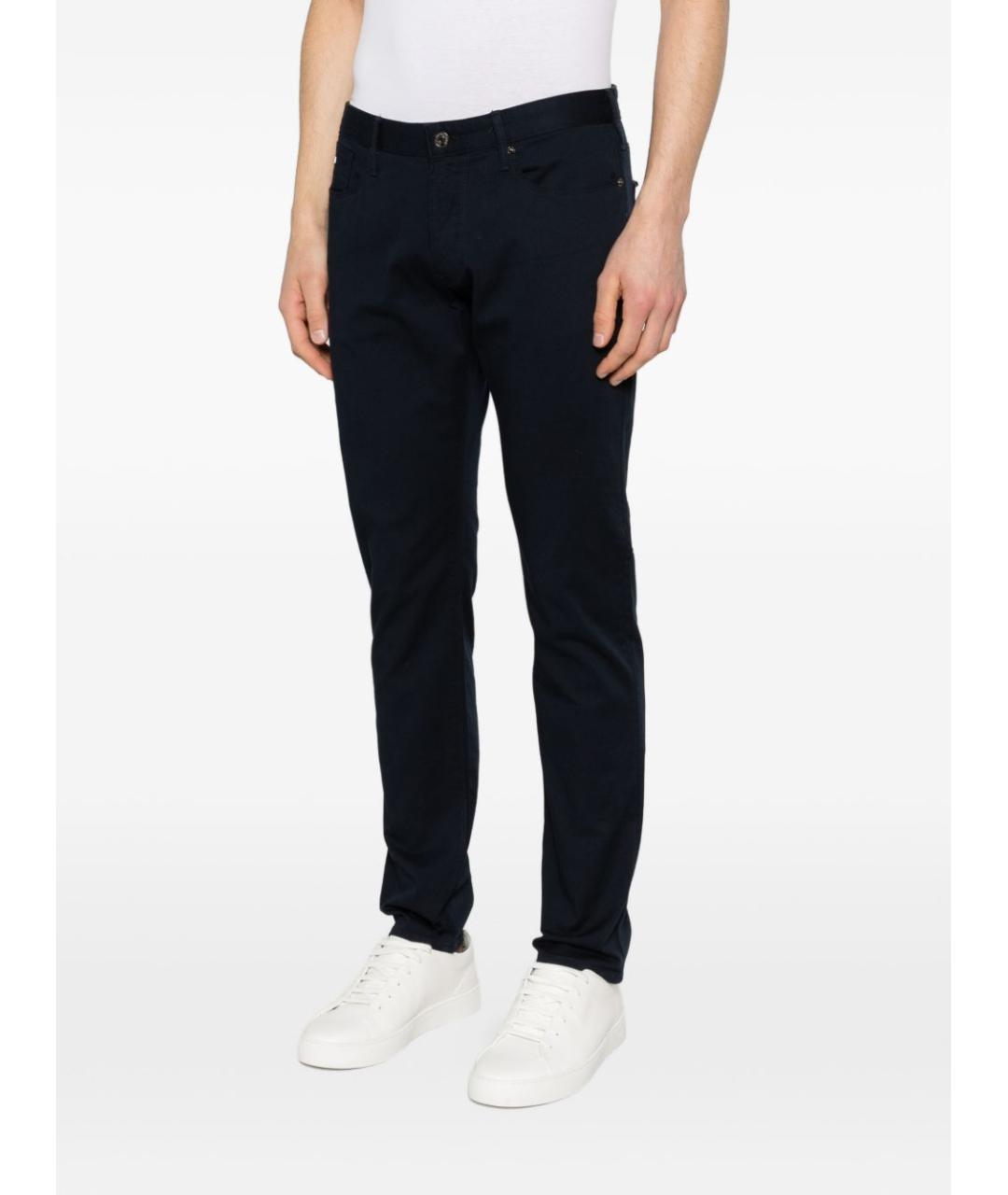 EMPORIO ARMANI Синие хлопковые прямые джинсы, фото 4