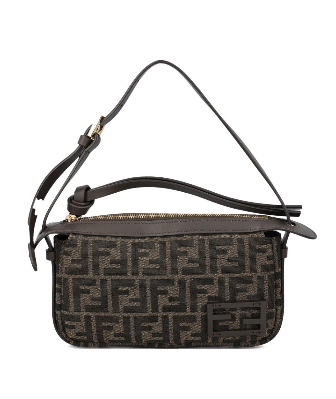FENDI Коричневая тканевая сумка через плечо, фото 1