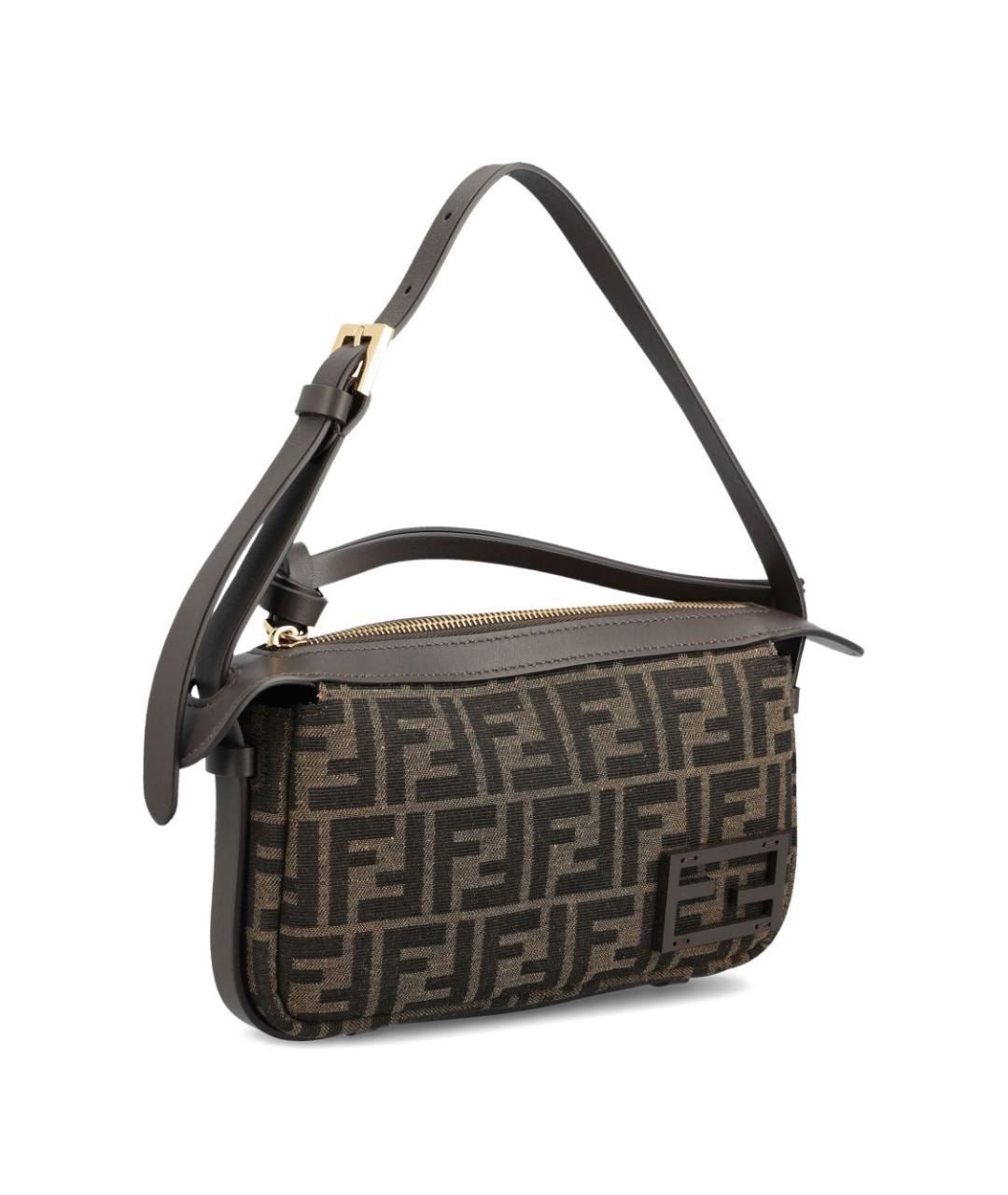 FENDI Коричневая тканевая сумка через плечо, фото 4