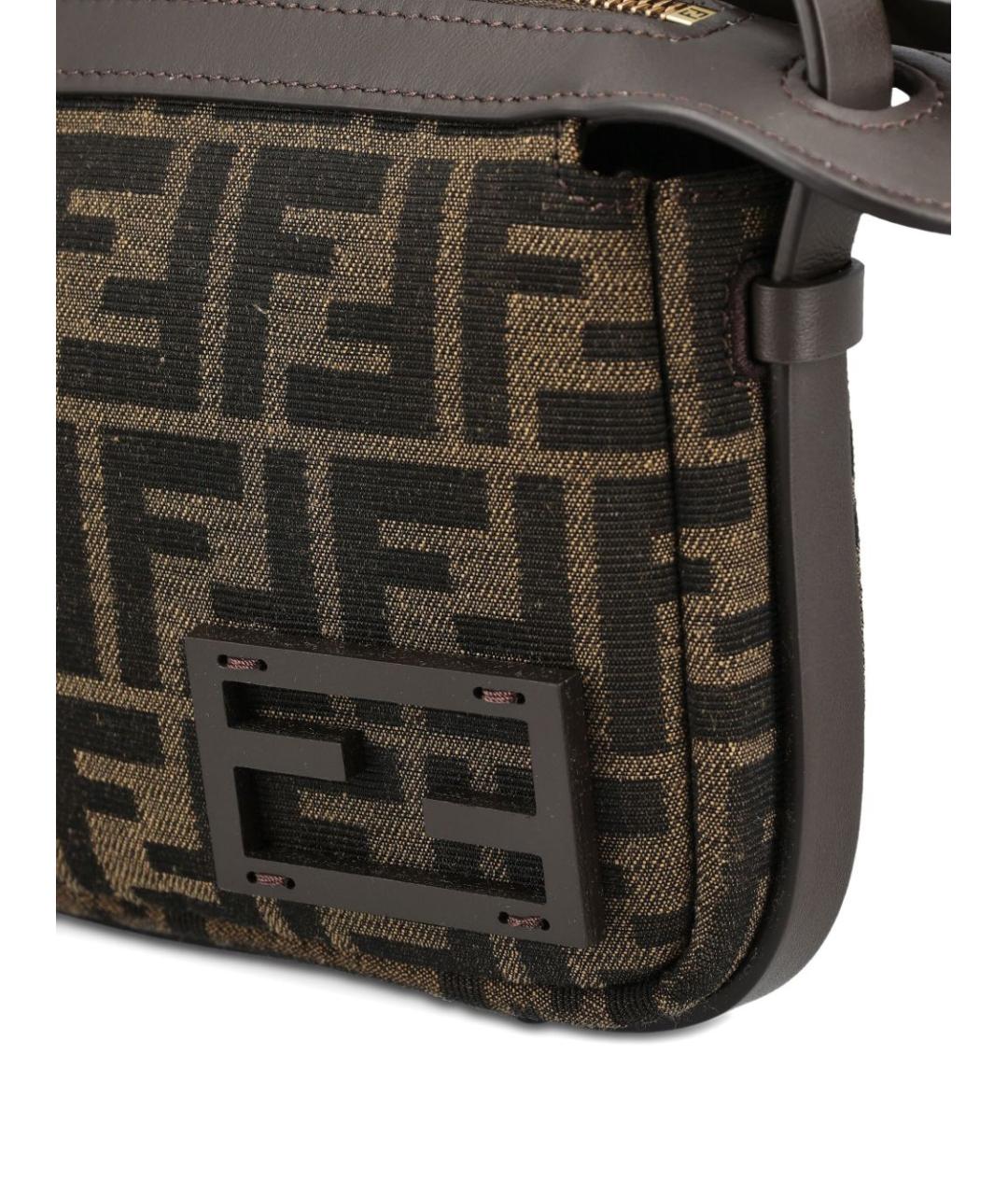 FENDI Коричневая тканевая сумка через плечо, фото 3