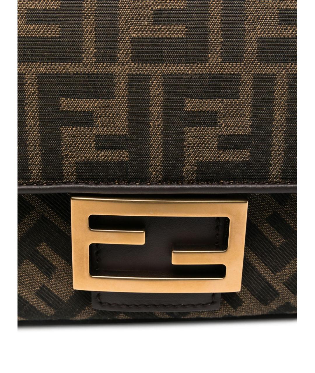 FENDI Коричневая сумка через плечо из канвы, фото 4
