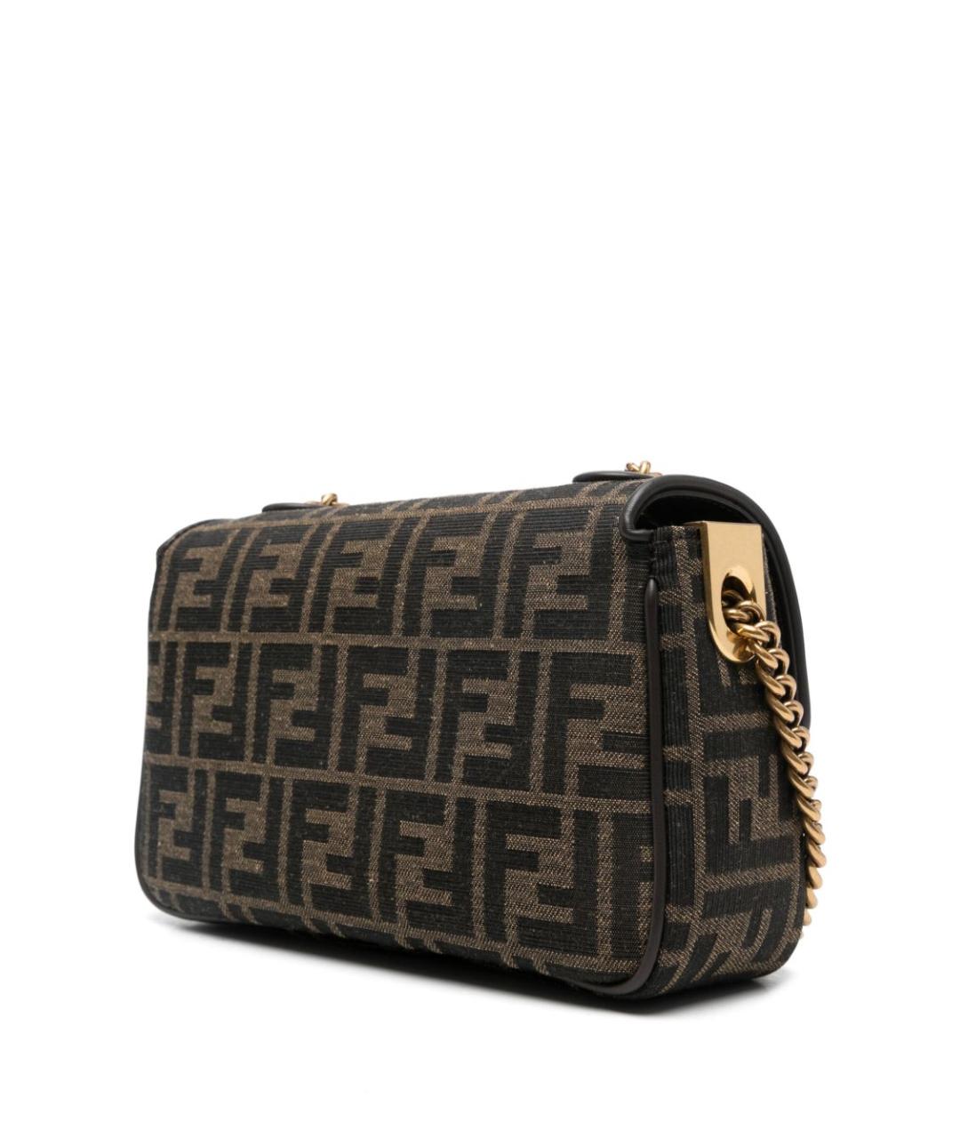 FENDI Коричневая сумка через плечо из канвы, фото 3