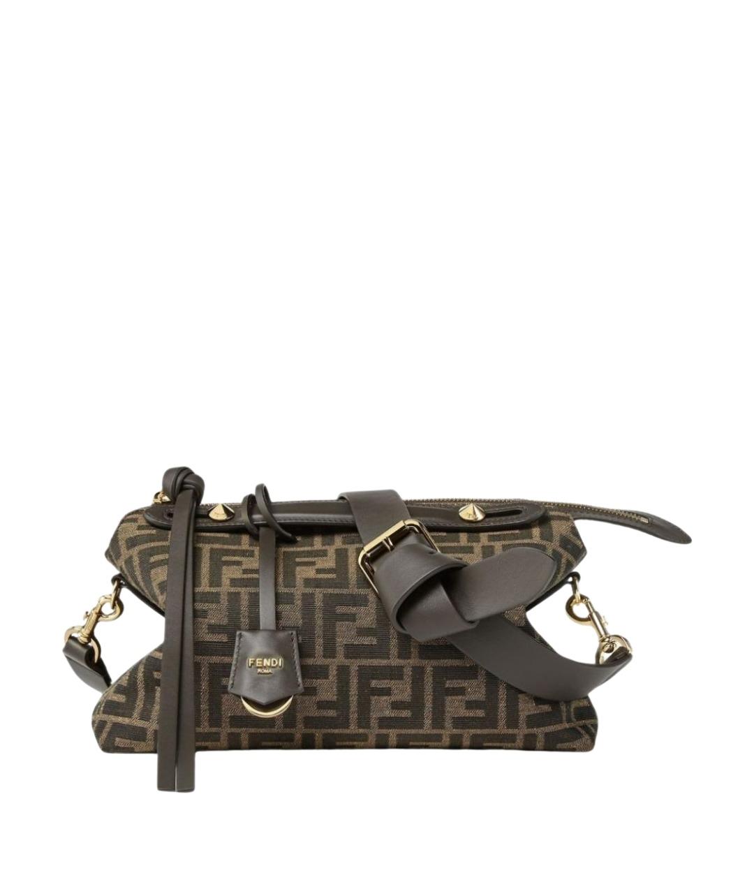 FENDI Коричневая сумка через плечо из канвы, фото 1