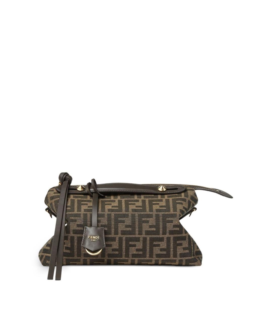 FENDI Коричневая сумка через плечо из канвы, фото 5