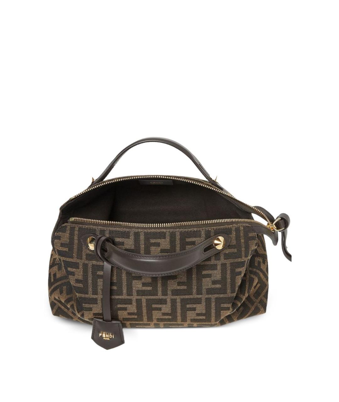 FENDI Коричневая сумка через плечо из канвы, фото 3