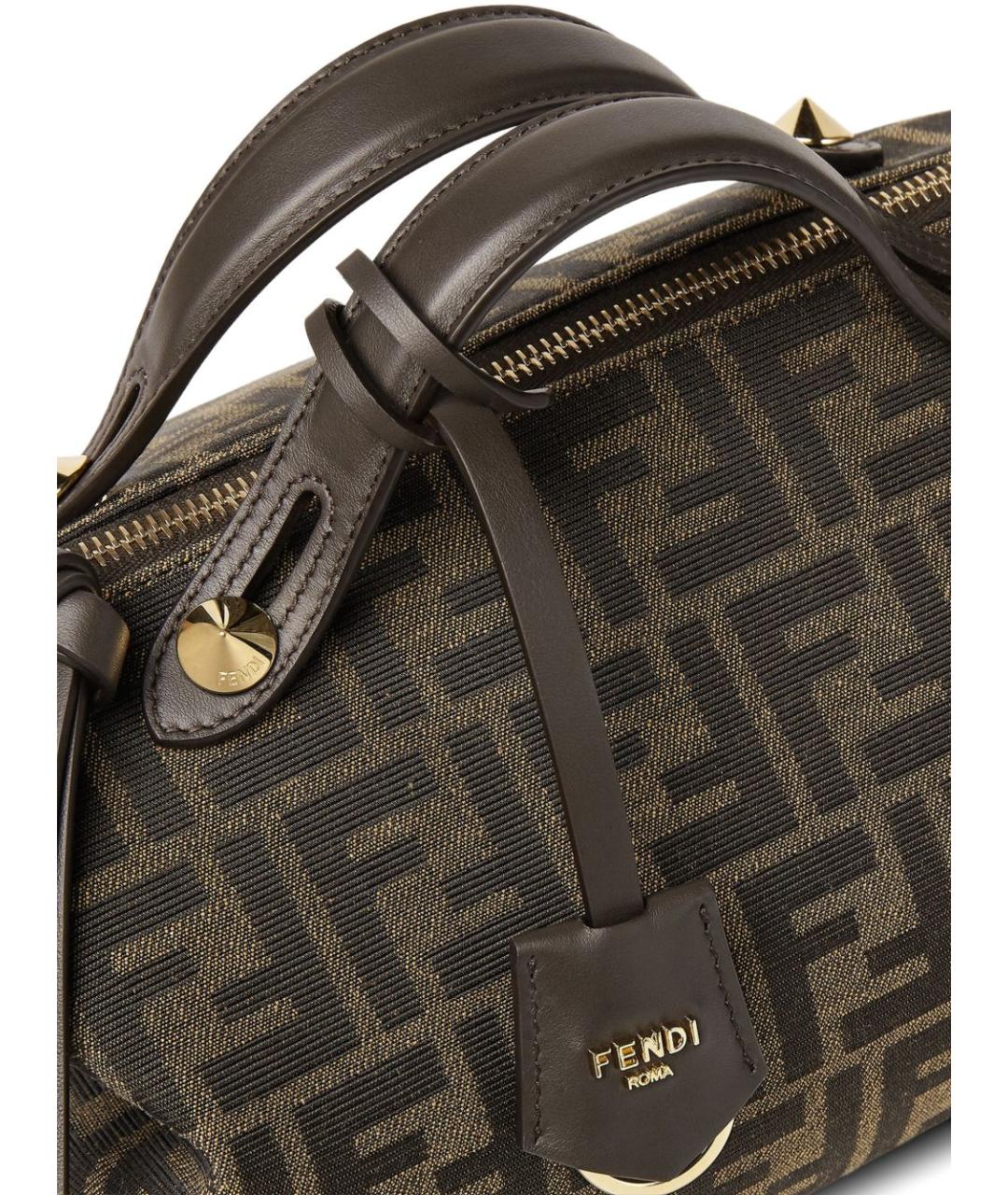 FENDI Коричневая сумка через плечо из канвы, фото 7